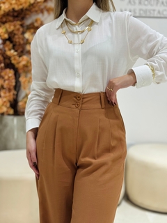 Camisa Viscolinho Camile Branca - loja online