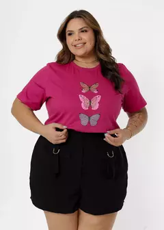 T-shirt Plus Size Três Borboletas - comprar online