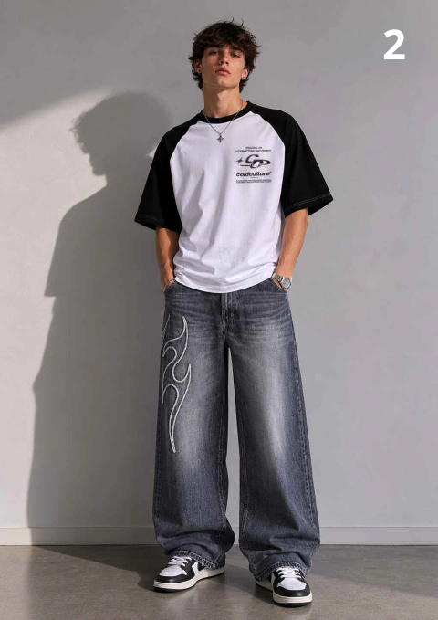 ART 6851 JEAN BAGGY AZUL CON BORDADO (Precio por curva)