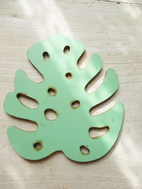 Portavasos madera ecológica Monstera