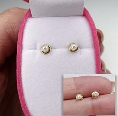 Brinco de ouro 18K pérola