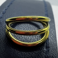 Argola tripla de titânio gold