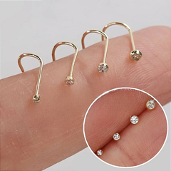 Piercing em ouro 18k Micro zircônia