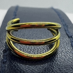 Argola tripla de titânio gold na internet