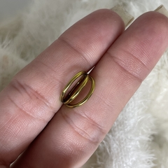 Argola tripla de titânio gold - loja online