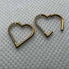 Coração para Daith com fecho em click - Flor de Furo