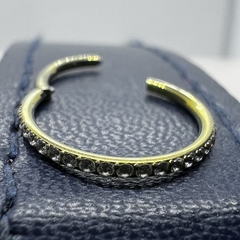 Argola de titânio, cravejada com zircônias na internet
