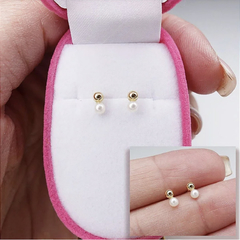 Brinco de ouro 18k Pérola
