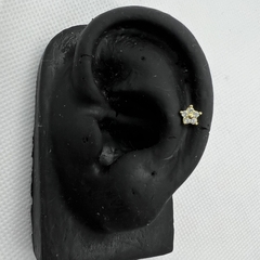Piercing flor com zircônias - Flor de Furo