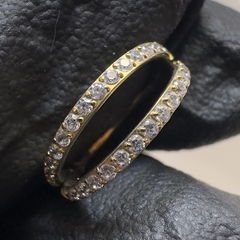Argola 10mm, linha dupla de zircônias