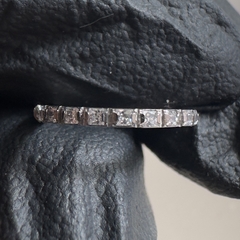Argola 10mm, zircônia quadrada