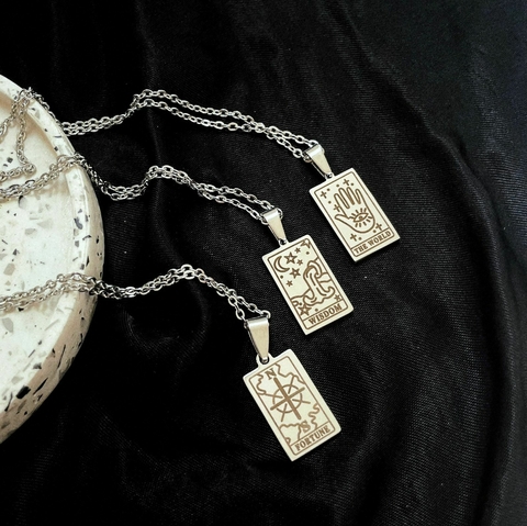 PACK x 7 COLLARES DE TAROT PLATEADOS
