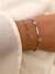 Pulseira dupla em aço inox com palitinhos e zircônias, hipoalergênico EM129