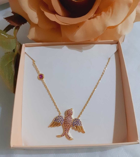 Colar Espírito Santo P.Luz kunzita c/Tanzanita.