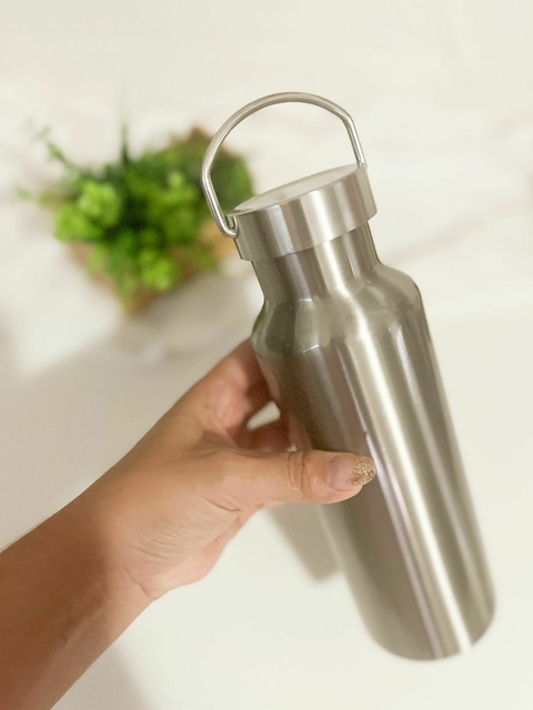 Garrafa Térmica Inox 500ml SEM DETALHE BAMBU