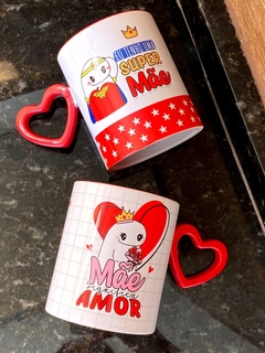 Caneca com alça de coração personalizada - loja online