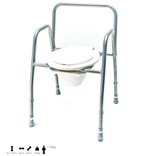 Eleva Inodoro Aluminio Fijo con Respaldo