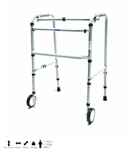 Andador Paso a Paso con Ruedas Regulable Pintado