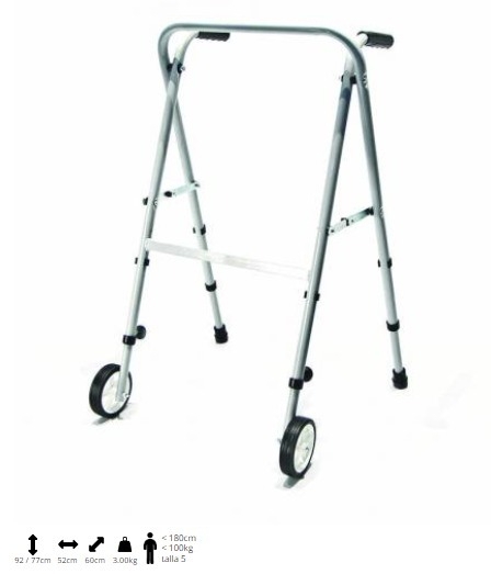 Andador Tijera 5cm Angosto con Ruedas Regulable Pintado