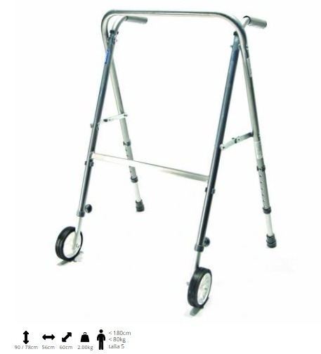 Andador Tijera con Ruedas Regulable Aluminio