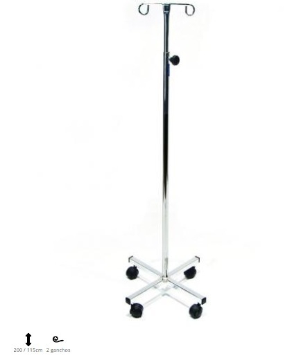 Porta Suero Cromado Rodante