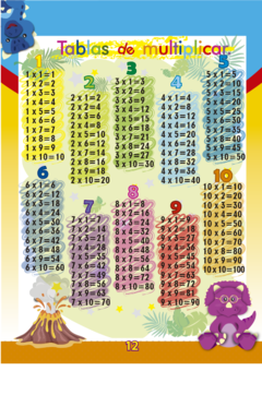 Libro pizarrón TABLAS de MULTIPLICAR - tienda en línea
