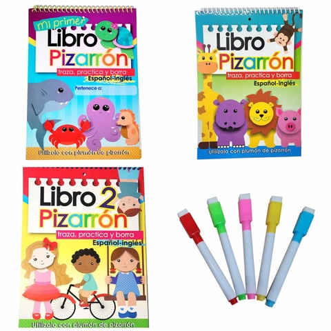 Paquete de libros pizarrón para aprender a leer y