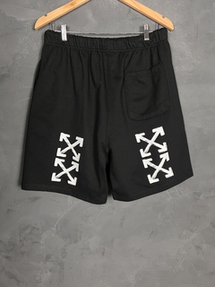 BERMUDA DE MOLETOM OFF WHITE PRETA - comprar online
