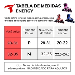 PATINS INLINE INFANTO TRAXART ENERGY AZUL - 64MM OU 72MM ABEC-5 - Trackeano