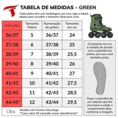 Patins Inline Freestyle Traxart Green - 80mm ABEC-9 Cromo