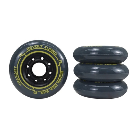 Jogo de Rodas Freestyle Traxart Revolt Turbo Cinza 80mm/85A SHR