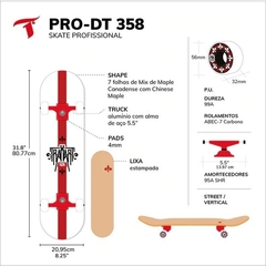 Skate Traxart Profissional Red Stripe DT-358 - comprar online