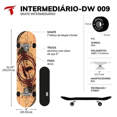 Skate Traxart Intermediário Logo Nude DW-009 - comprar online