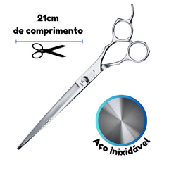 Tesoura Profissional Corte Reto 8polegadas em Aço Cromado com Botão Regulador de Tensão 19cm Chalesco - comprar online