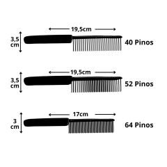 Pente 64 dentes com Cabo de madeira e Corpo Inox Chalesco - Bella Colmeia