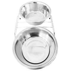 Comedouro e Bebedouro para Cães e Gatos Duplo Inox Chalesco - comprar online