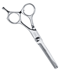 Tesoura Profissional com Lâmina Dentada em Aço Cromado com Botão Regulador de Tensão 14cm Chalesco