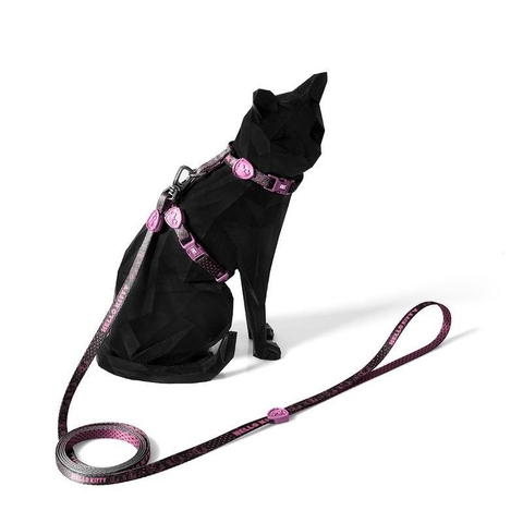Peitoral com Guia para Gatos Hello Kitty Black FreeFaro