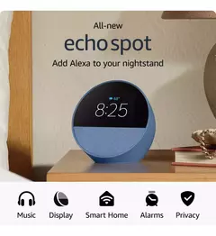 AMAZON ECHO SPOT CON ASISTENTE VIRTUAL ALEXA AZUL - comprar online