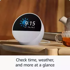 AMAZON ECHO SPOT CON ASISTENTE VIRTUAL ALEXA BLANCO - Flux Solutions