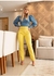 Blusa Cropped Jeans Feminina Manga Bufante