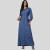 Vestido Jeans Longo Feminino Chemise Manga Longa