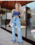 Calça Jeans Wide Leg Destroyer na internet