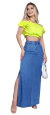 Conjunto Saia Jeans + Ciganinha Laise - comprar online