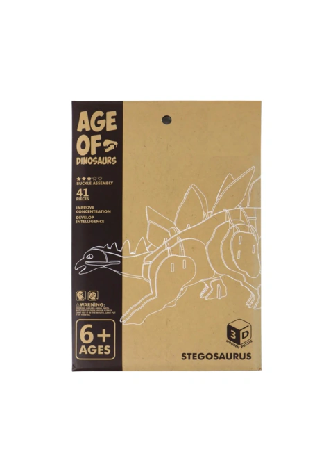 Rompecabezas de madera 3D estegosaurio