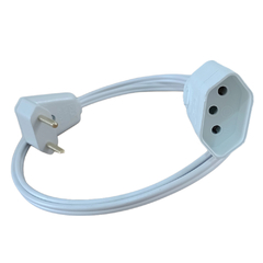 Extensao 90 Cm Branca 1 Tomada 10A Fio 1,5 Mod.RLI-1080