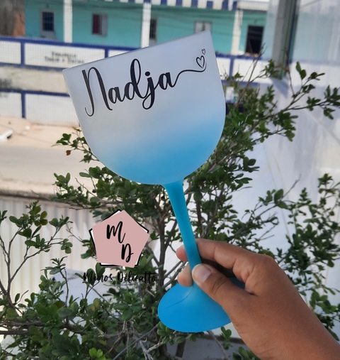 Taça Gin Degradê Azul Personalizada 550ml