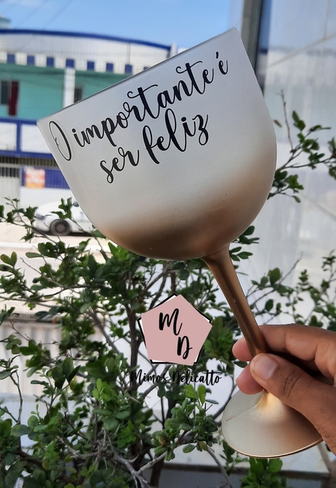 Taça Gin Degradê Personalizada com Frases 550ml