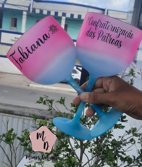 Taça Gin Degradê Personalizada Frente e Verso 550ml
