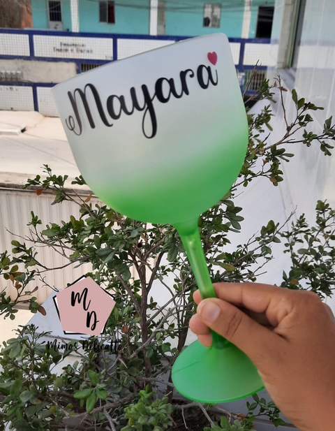 Taça Gin Degradê Verde Personalizada 550ml